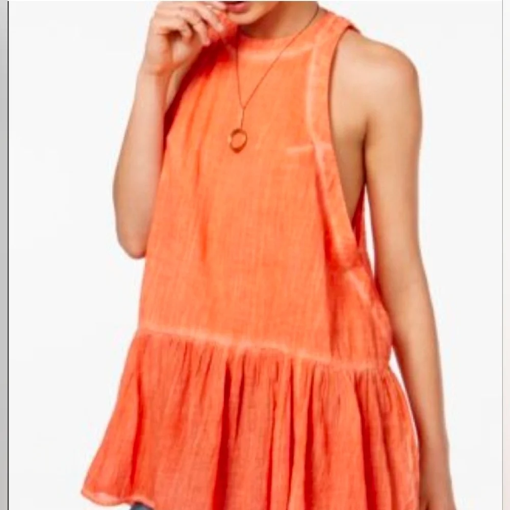 Free People Coral Sleeveless Top